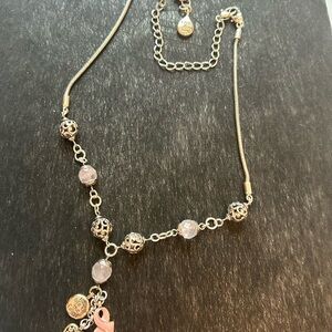 Retired Brighton Elegant Silver and Pink Necklace